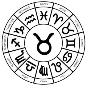 Symbol zvěrokruhu Taurus uvnitř horoskop kruhu - astrologie a horoskopy koncept - vektorové ilustrace — Ilustrace