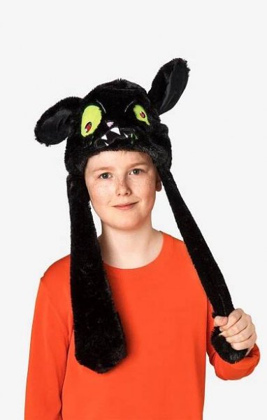 Plush Monster Hat with Moving Ears Party Flying Tiger Copenhagen 