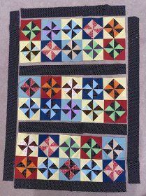 Glowing Pinwheels Quilt and Pattern (not quite Amish) | susies-scraps.com