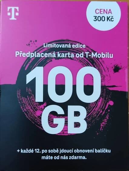 Limitovaná Twist karta T-mobile 100 GB dat měsíčně za 300 Kč