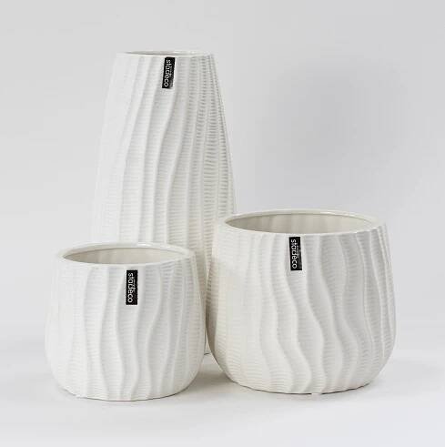 Keramická váza bílá 30cm VS117SF | Stardeco.cz 