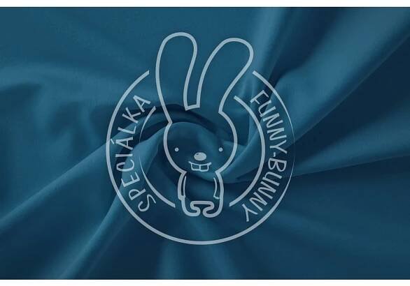 Teplákovina PETROLEJ - FUNNY-BUNNY látky