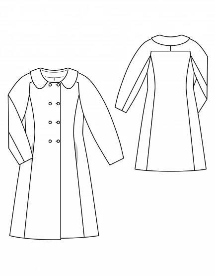 Dlouhý plášť s bubi límečkem | Burda Style