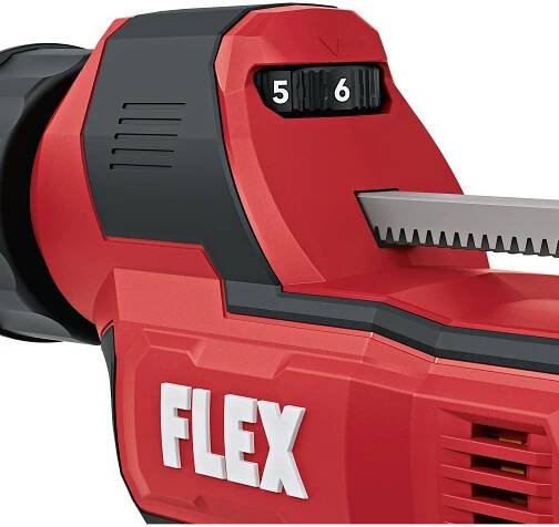 6 stupňů otáček pro nastavení toku materiálu na akumulátorové kartušové lisu FLEX