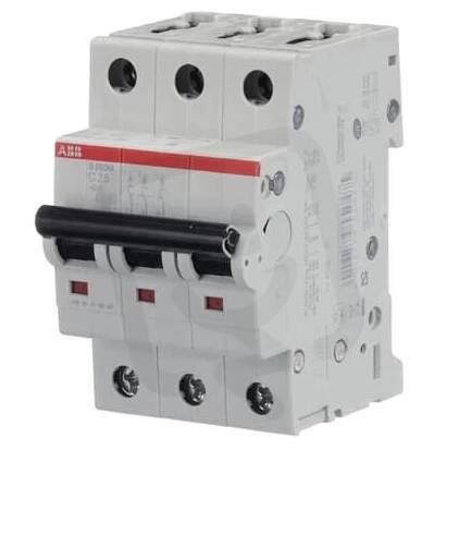 S203M-C25 3 fázový jistič 25 A char. C 10kA ABB 2CDS273001R0254