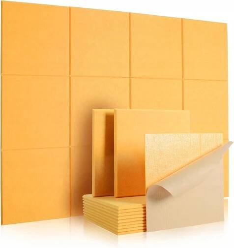 SAMOLEPÍCÍ AKUSTICKÉ PANELY 12 KS 30X30X1 ORANŽOVÉ, IZOLACE STĚN