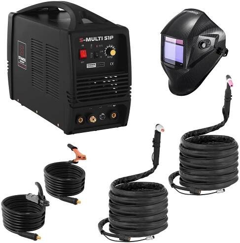 Svařovací set Kombi svářečka - TIG 180 A - Cut 50 A - MMA - PRO + Svářecí helma - Carbonic - PROFESSIONAL SERIES - Obrázek produktu