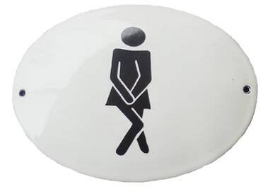 Smaltovaná cedule WC "Ona", oválná, 14x10 cm