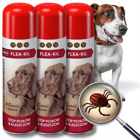 SPREJ NA BLECHY A KLÍŠŤATA PRO PSA ČERVI HMYZU 250 ml x 3