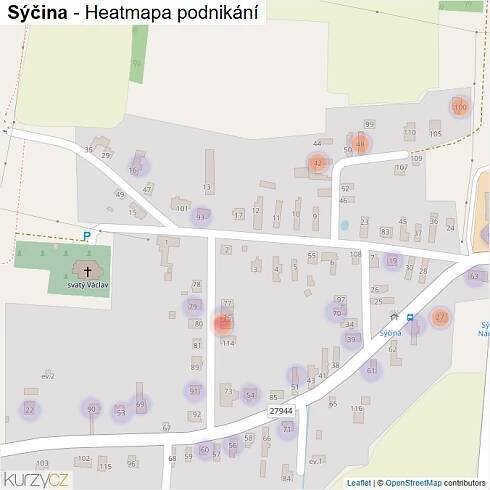 Mapa Sýčina - Firmy v části obce.