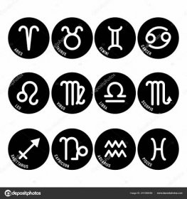 Astrologii symboly, znamení zvěrokruhu vektorové izolované ikony Stock Vector od © godruma 241098458