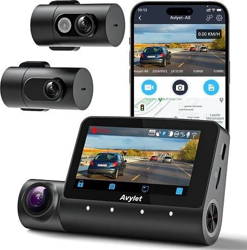 5K 3-kanálová kamera do auta Wi-Fi,GPS,3 čočky 4K+1080P+1080P přední zadní kamera do auta