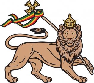 judský lev (rastafariánský symbol reggae) - rastafariánství stock ilustrace