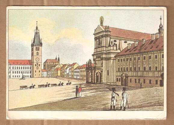 Praha - Dobytčí trh -Gustav Berka - mědiryt z 1818 - VF pohlednice /4