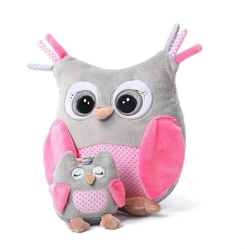 BABYONO Plyšová sova Sofia růžová
