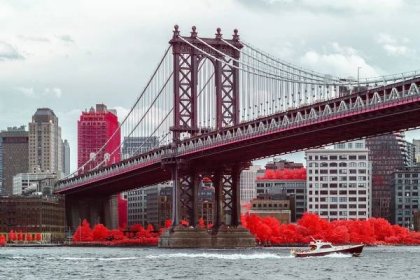 Infrared Photo of Brooklyn Bridge