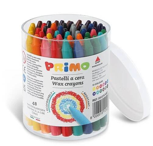 Voskové pastelky PRIMO, 8,8 × 85 mm, 48 ks, mix barev