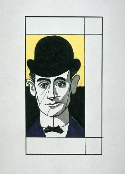 Soubor:46. Adolf Hoffmeister, Franz Kafka (návrh poštovní známky), 1967.jpg – Wikipedie