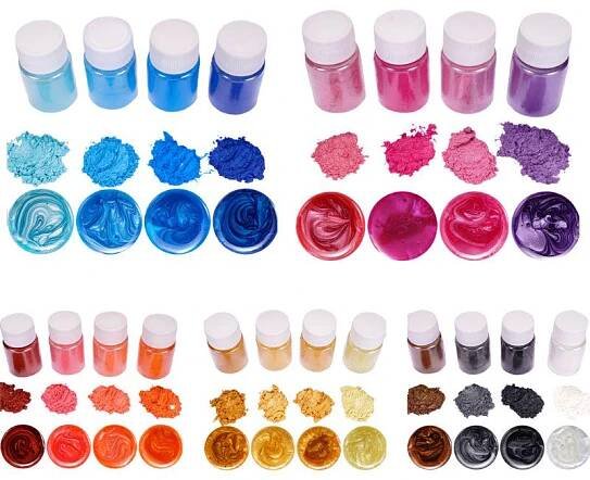 4 ks/sada Pryskyřičné šperky DIY Making Craft svítící prášek Sada luminiscenčního pigmentu Křišťálový epoxidový materiál