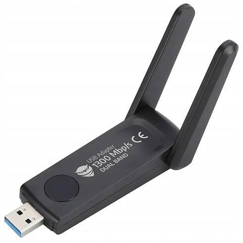 Síťová karta WI-FI USB EXTERNÍ adaptér 1300Mbps 3.0 DUAL 2 Antény 5GHz Výrobce Renew Force