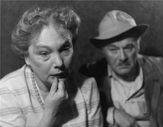 Srpnová neděle - 25.04.1958, Jiřina Šejbalová (Paní Vachová), Bohuš Záhorský (Pan Vach) Foto: Jaromír Svoboda