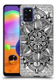 Zadní kryt na mobil Samsung Galaxy A31 vzor Indie Mandala slunce barevná ČERNÁ A BÍLÁ MAPA