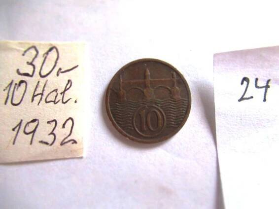 Mince ČSR  10 hal 1932 - Numismatika