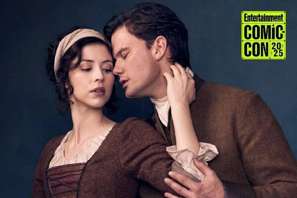 Hermione Corfield as Julia Moriston and Jeremy Irvine as Henry Beauchamp in Blood of my Blood Season 1 