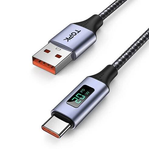 Kabel USB 3.0 konektor USB A / USB-C 1m s wattmetrem