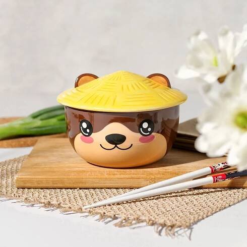 Otter Kawaii Bowl with Lid for Anime Fans