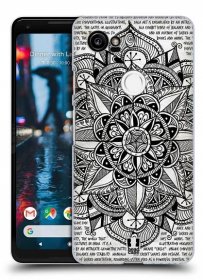 HEAD CASE plastový obal na mobil Google Pixel 2 XL vzor Indie Mandala slunce barevná ČERNÁ A BÍLÁ MAPA