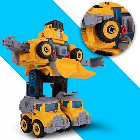 ROBOT TRANSFORMUJÍCÍ STAVEBNÍ AUTÍČKA 5 KUSŮ Certifikáty, posudky, atesty CE EN 71