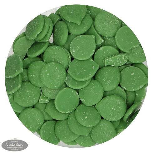 Cukrářské potřeby Malátkovi® - Zelená poleva v pecičkách - 250 g - FunCakes - Tukové polevy - Polevy a glazé, Suroviny
