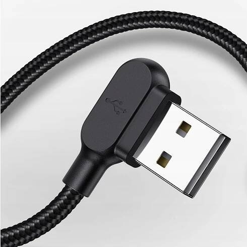 MCDODO 90° USB-C ÚHLOVÝ KABEL RYCHLÉ OBOUSTRANNÉ NABÍJENÍ USB TYP C LED 2M Barva černá