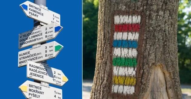 Co znamenají barvy turistických značek? Mezi červenou, modrou, zelenou a žlutou jsou velké rozdíly