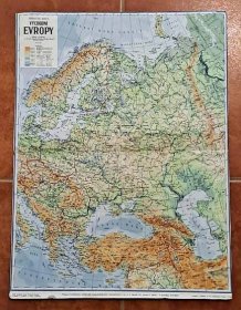 Mapa "Východní Evropy" z roku 1948