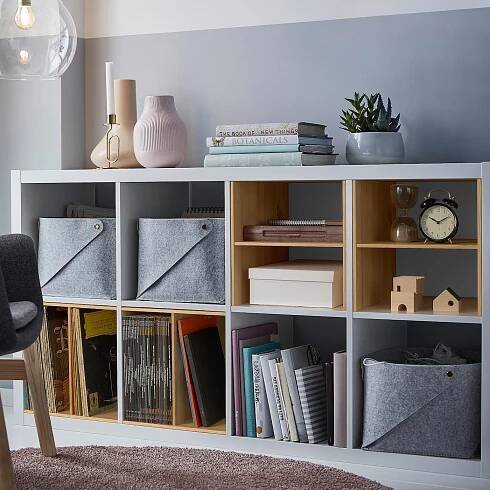 KALLAX Insert with 1 shelf - pine 33x33 cm