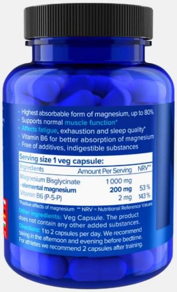Natios Magnesium Bisglycinate 1000 mg + B6 — Cukrfree Shop