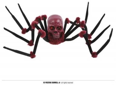 GUIRCA Dekorace pavouk s lebkou - pohyblivá se zvukem a světlem - Halloween