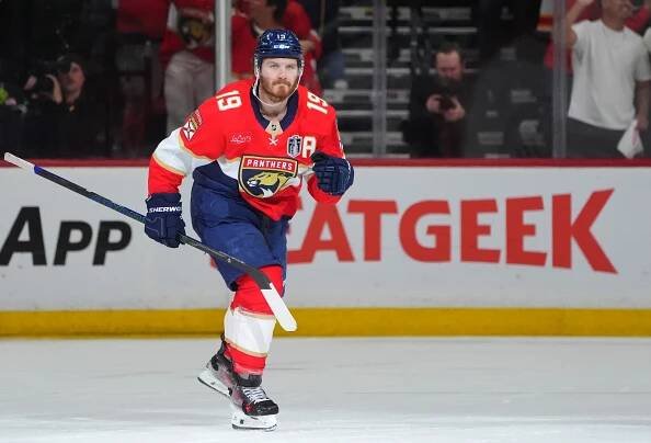 Matthew Tkachuck in action for the Panthers during the Stanley Cup Final.