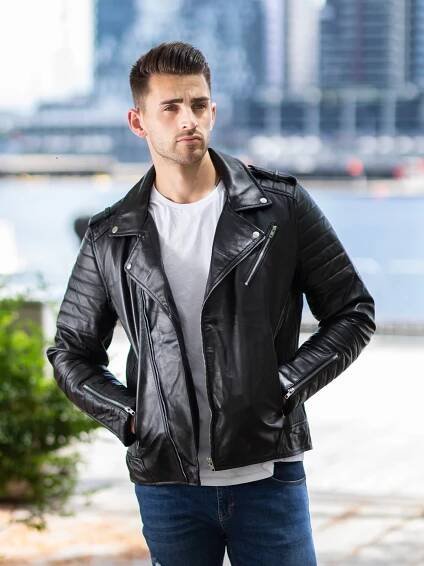 vintage harley davidson black leather jacket for men