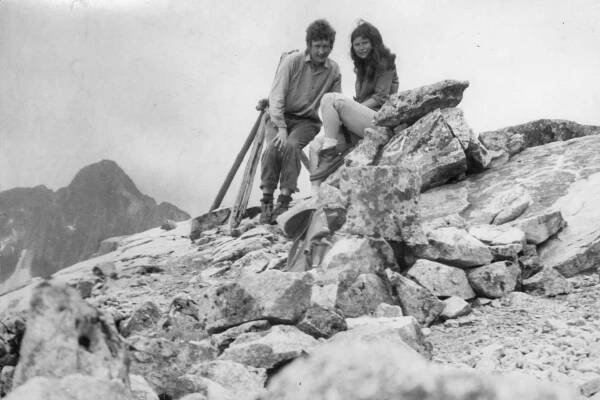 Alena Čepelková v roce 1973 ve Vysokých Tatrách s bratrem Juliem