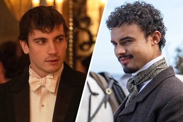 Side-by-side of Theo (Guy Remmers) and Guy (Matthew Broome) on 'The Buccaneers'