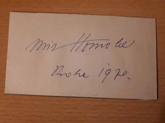 Homola Miroslav, herec, kartička s originálním autogramem - Ostatní sběratelské předměty