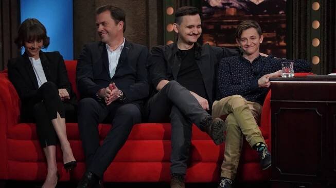 Show Jana Krause: moderátorka Gabriela Lašková, kapitán dopravního letadla David Hecl a režisér a herec Pavel Soukup a Jakub Nemčok