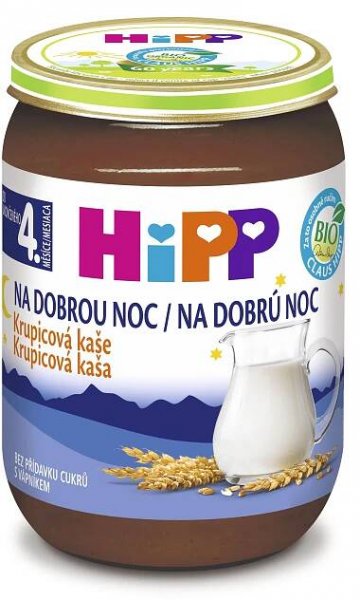 HIPP BIO Kaše na dobrou noc krupicová 190g