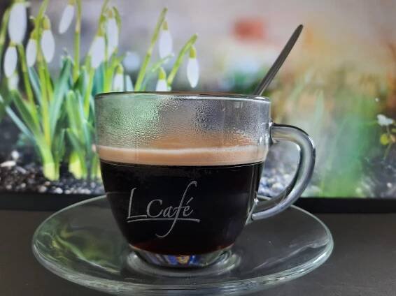 Skleněný hrneček Lcafé, 220 ml
