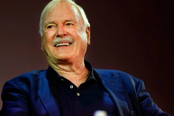 John Cleese speaking at the Pendulum Summit 2019 at the Convention Centre in Dublin.
Photo: Steve Humphreys