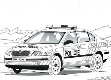Policejní auto - omalovánky