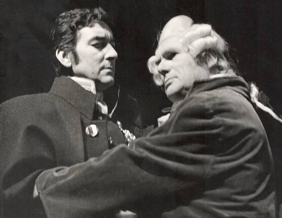 Vojna a mier (1974), Štefan Kvietik (Andrej, Dolochov), František Dibarbora (Staré knieža) foto Jozef vavro
